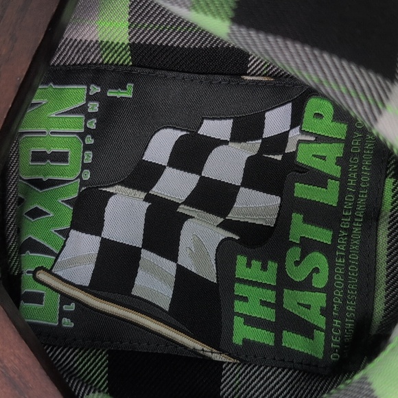NWT DIXXON Men's Black, Gray and Green Checkered Flannel Shirt - Picture 8 of 11